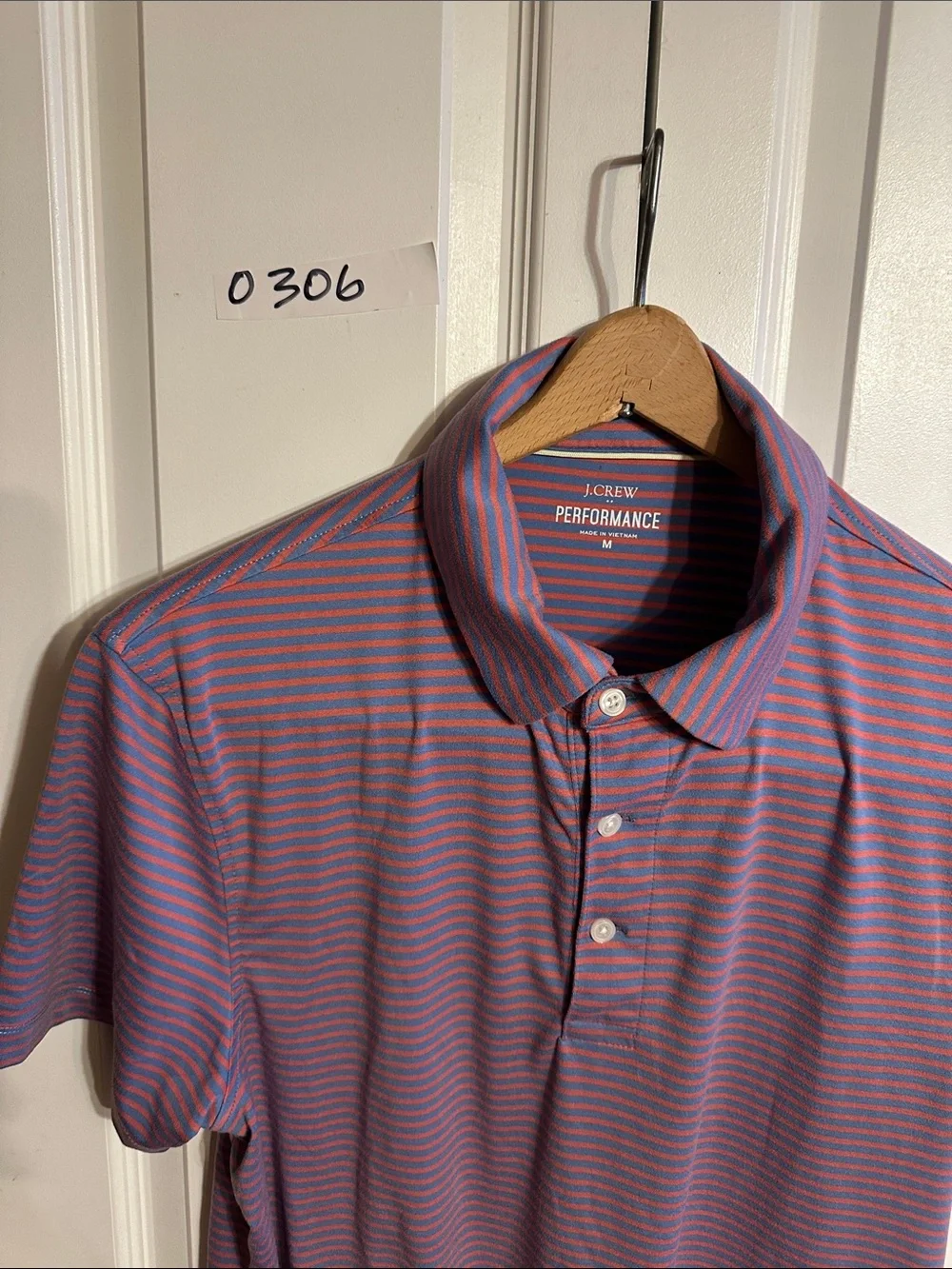 J. Crew Striped Performance Polo in Purple and Pink